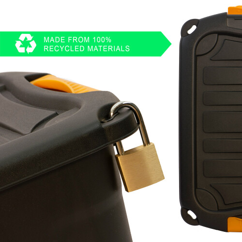 (42 Litres, 3 Boxes) Heavy Duty Storage Box & Lid Lockable Stackable 2