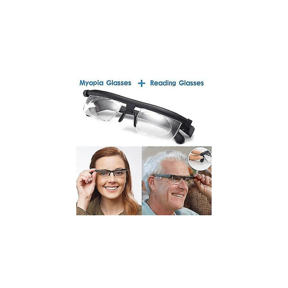 Focus Adjustable Eyeglasses -6 To  3 Diopters Myopia Glasses Reading Glasses Adjustable Focal Length Reading Glasses