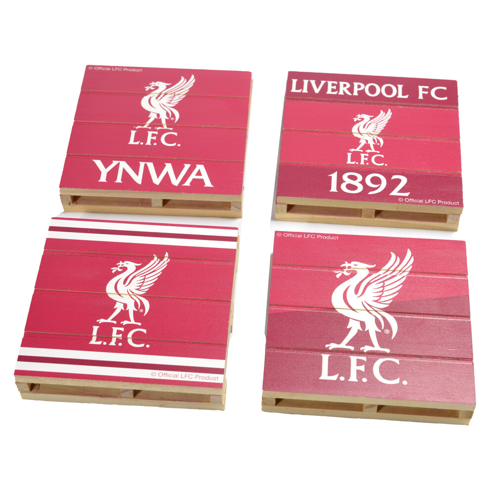 Liverpool Fc Four Pack Pallet Coaster Set White,Red