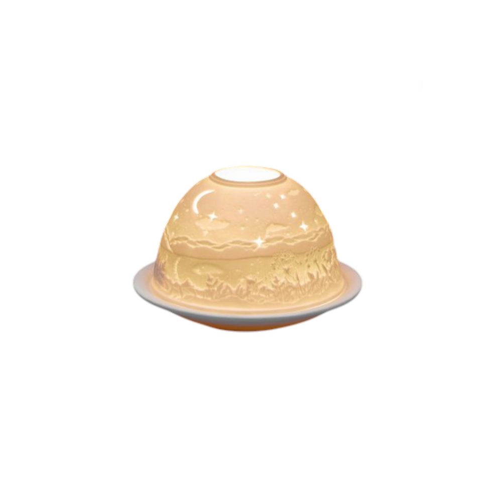 Small Lithophane Dome Tealight Candle Holder - Starry Night