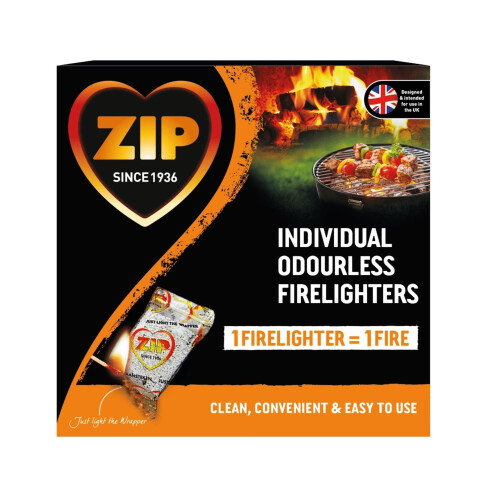 18 Zip Fire Lighters Individual odourless Cubes Instant Light BBQ 2