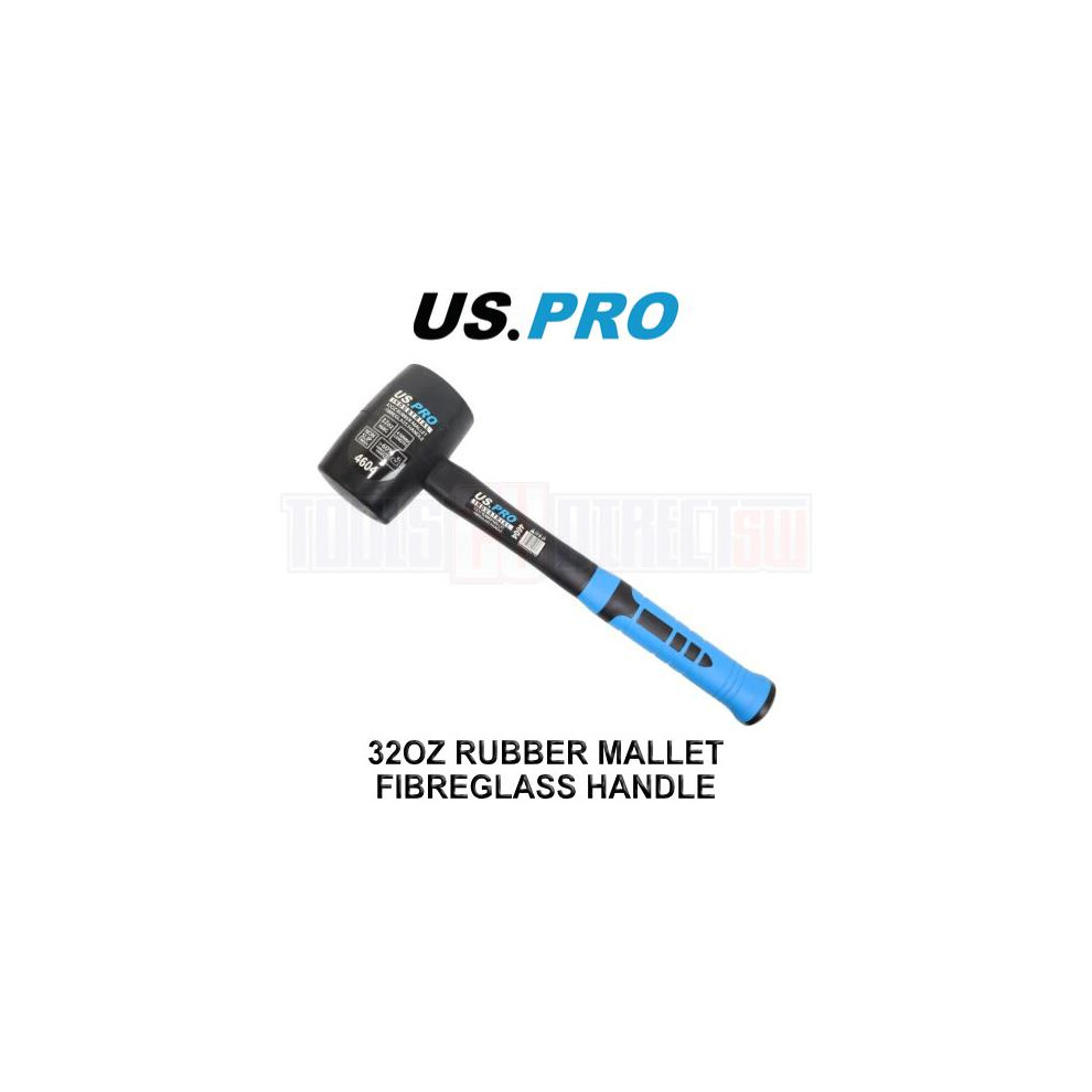 US PRO Tools 32OZ Rubber Mallet With Fibreglass Handle 4604