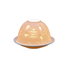 Small Lithophane Dome Tealight Candle Holder - Happy New Home