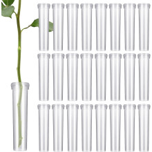 Pack Of 100 Flower Tubes, Flower Water Tubes With Caps, Reusable And Durable Test Tubes For Flowers, 2.8 Inches, Transparent