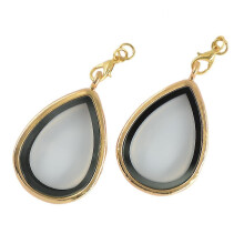 2pcs Water Drop Glass Locket Pendant For Necklace Diy Findings