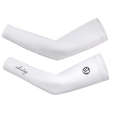 (White, M) Kaesi2pcs Wheel Up Cooling Sun Sleeves Sun Protection Sweat Absorb Lycra Men Women Cooling Sun Sleeves For Basketball
