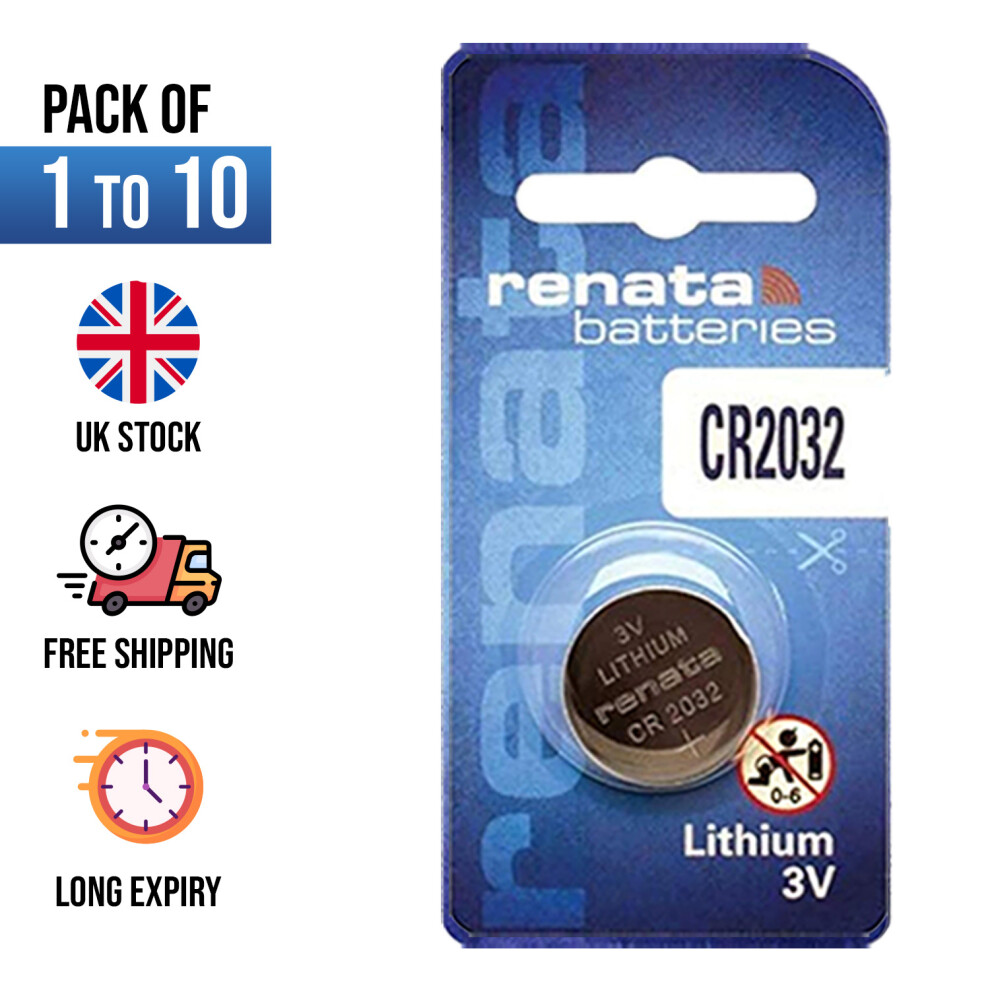 (CR2032, 10) Renata Lithium Battery Cell 3V CR2032 1025 1220 1616 1632 2016 2025