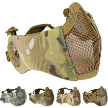 Foldable Airsoft Mask,half Face Mesh Masks With Ear Protection For Cs War Game