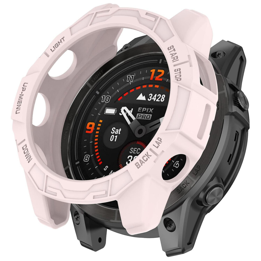 (Light ) Tpu Watch Case For Garmin Epix Pro (Gen 2) 47Mm/Fenix 7 Pro/Fenix 7, Anti-Scratch Hollow Cover Pink 8994439979353