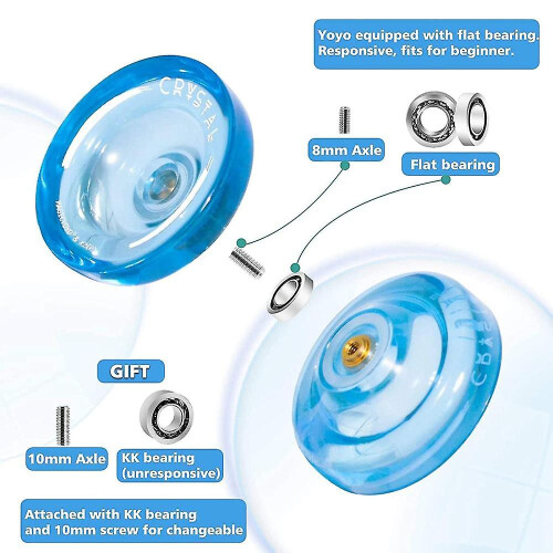 K2 Plus Crystal Responsive Yoyo,dual Yo-yo With Replacement Unresponsive For Intermediate,blue 1