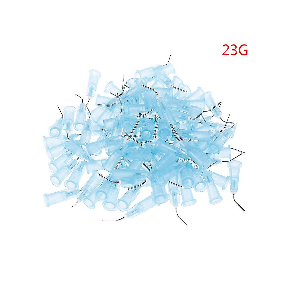 100x Dental Irrigation Bent Needle Tips Flow Dentals Flowable Composits Syringe