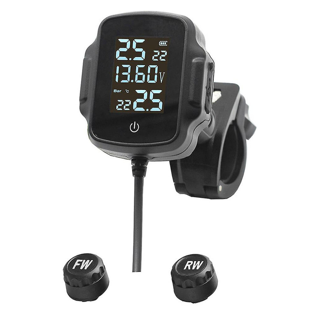 Motorcycle Tpms Motorbike Tire Pressure Monitoring System Tyre Temperature Alarm System With Qc 3.0 8994439985309