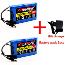 (Battery X1 ChargerX1) Huamade Batterie Lithium-ion Portable Rechargeable, 12v, 30000mah, Capacit Dc 12.6v, 30ah, Pour Moniteur De Camra De Vidosurveillance
