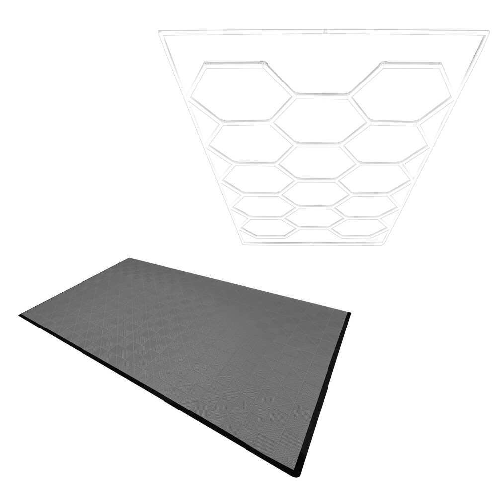 B&Q - Hexagon Led Light & Vented Garage Floor Tiles X 120 With EdgesGrey - Image 2