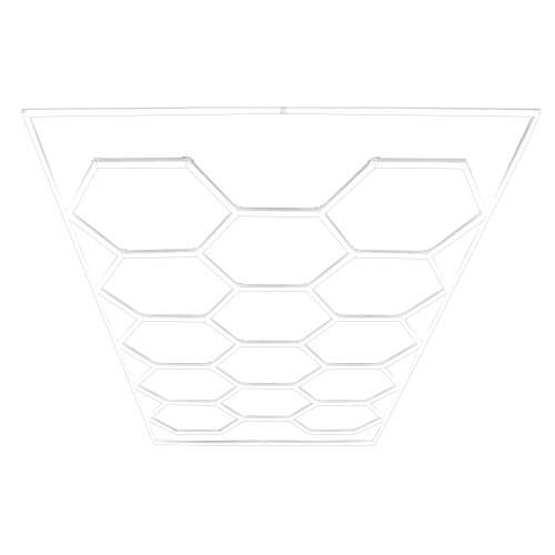 120 piastrelle modulari Blu + 14 luci LED esagonali 6500K e bordi. 2