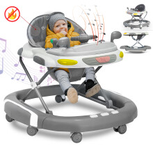 (Grey) 2-in-1 Baby Walker for Boys and Girls