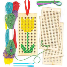 Cross Stitch Kits, Set Of 4 Embroidery Kits For Beginners, Cross Stitch Embroidery Kit With Cross Stitch Frame, Needles, Threads, Ribbons For Kids Beg