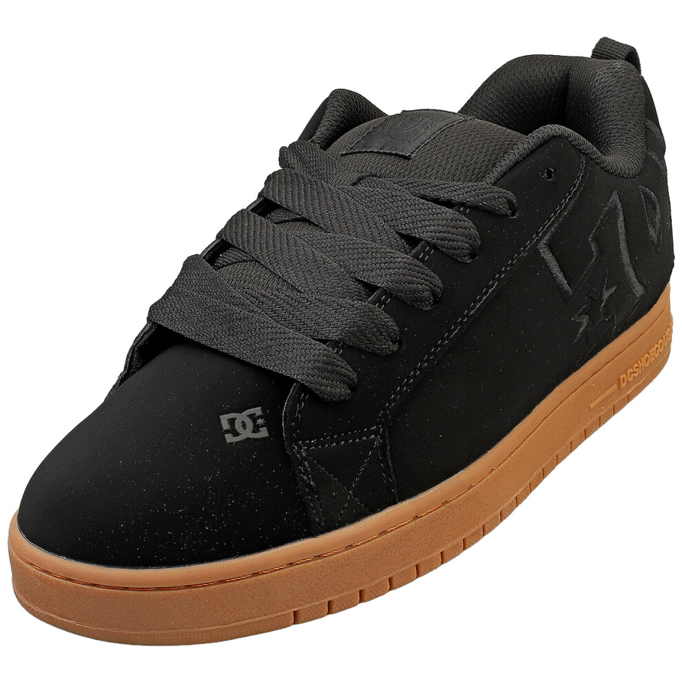 (10) DC Shoes Court Graffik Mens Skate Trainers In Black Gum