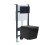 NES Home Nes Home Black Rimless Square Toilet, Cistern Frame & Square Button Flush Plate 1