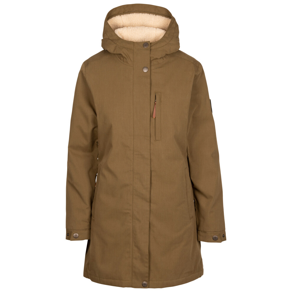 (18, Dark Olive) Trespass Womens Fleece Waterproof Jacket Risha