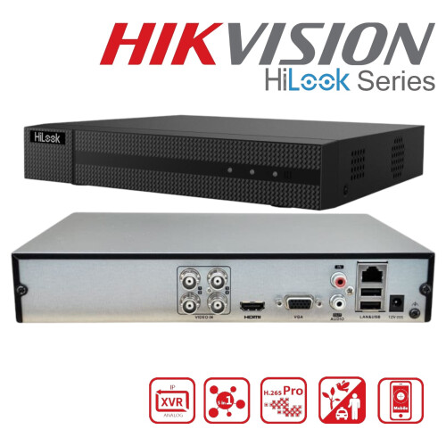 2TB HILOOK HIKVISION 4 CH 8MP X4 GREY 4K DVR CCTV SYSTEM KIT 1