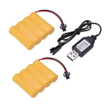 2pcs 4.8v 700mah Ni-cd Aa Battery Pack Rechargeable Sm-2p Plug For Rc Car Toys Dz
