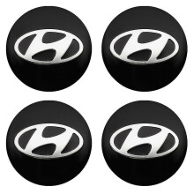 4pcs Car Accessories Car Wheel Hub Center Cap Stickers Emblem Decals For Hyundai Accent Tucson I30 Ix35 Santa Fe Sonata Gv70 G70,56mm Black