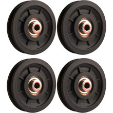 4 Pcs 110mm Bearing Nylon Pulley for Weight Lifting, Cable Machine, Garage Door