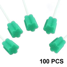 (Green) 100 Pcs Oral Sponge Sterile Oral Care Sponge Oral Care