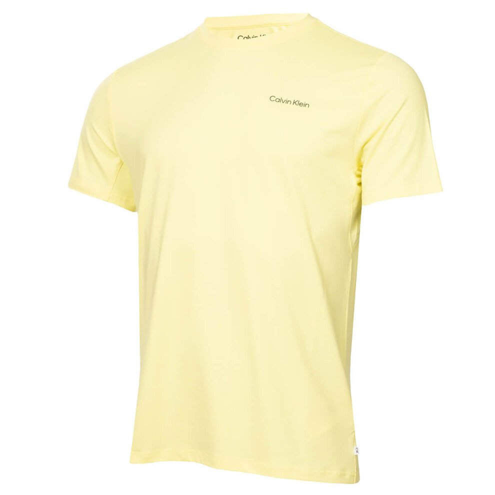 (M, Lemon) Calvin Klein Mens Newport Moisture Wicking Breathable Lightweight T-Shirt