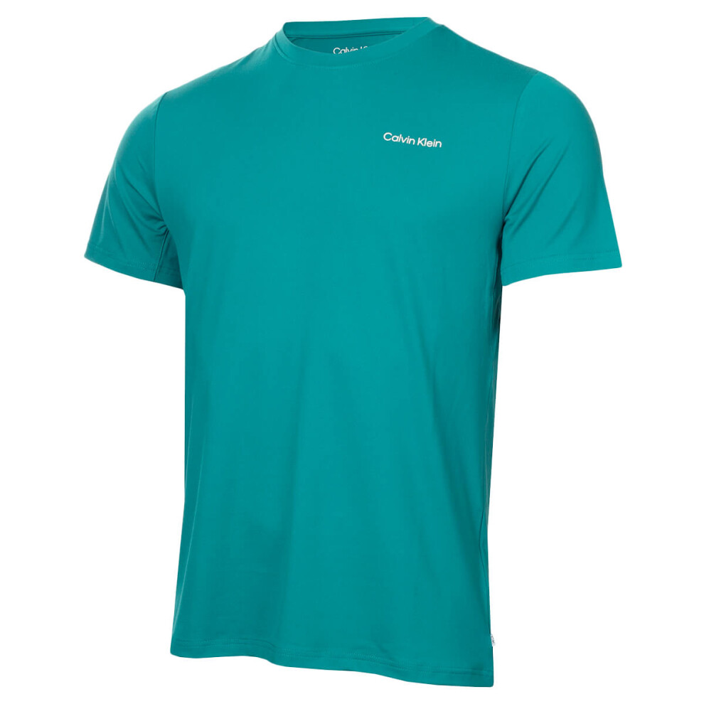 (L, Sea Green) Calvin Klein Mens Newport Moisture Wicking Breathable Lightweight T-Shirt