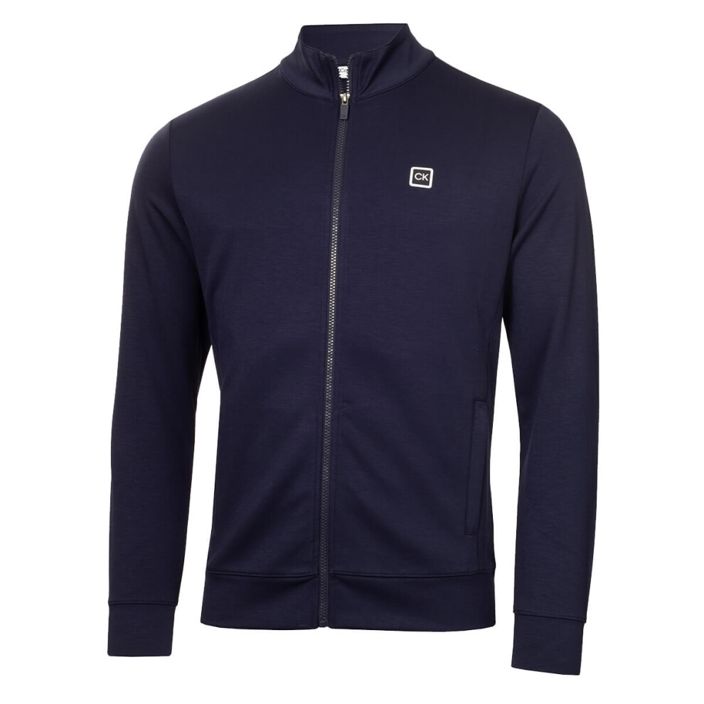 (XXL, Navy) Calvin Klein Mens 2025 Concord Full Zip Stretch Soft Wicking Golf Sweater