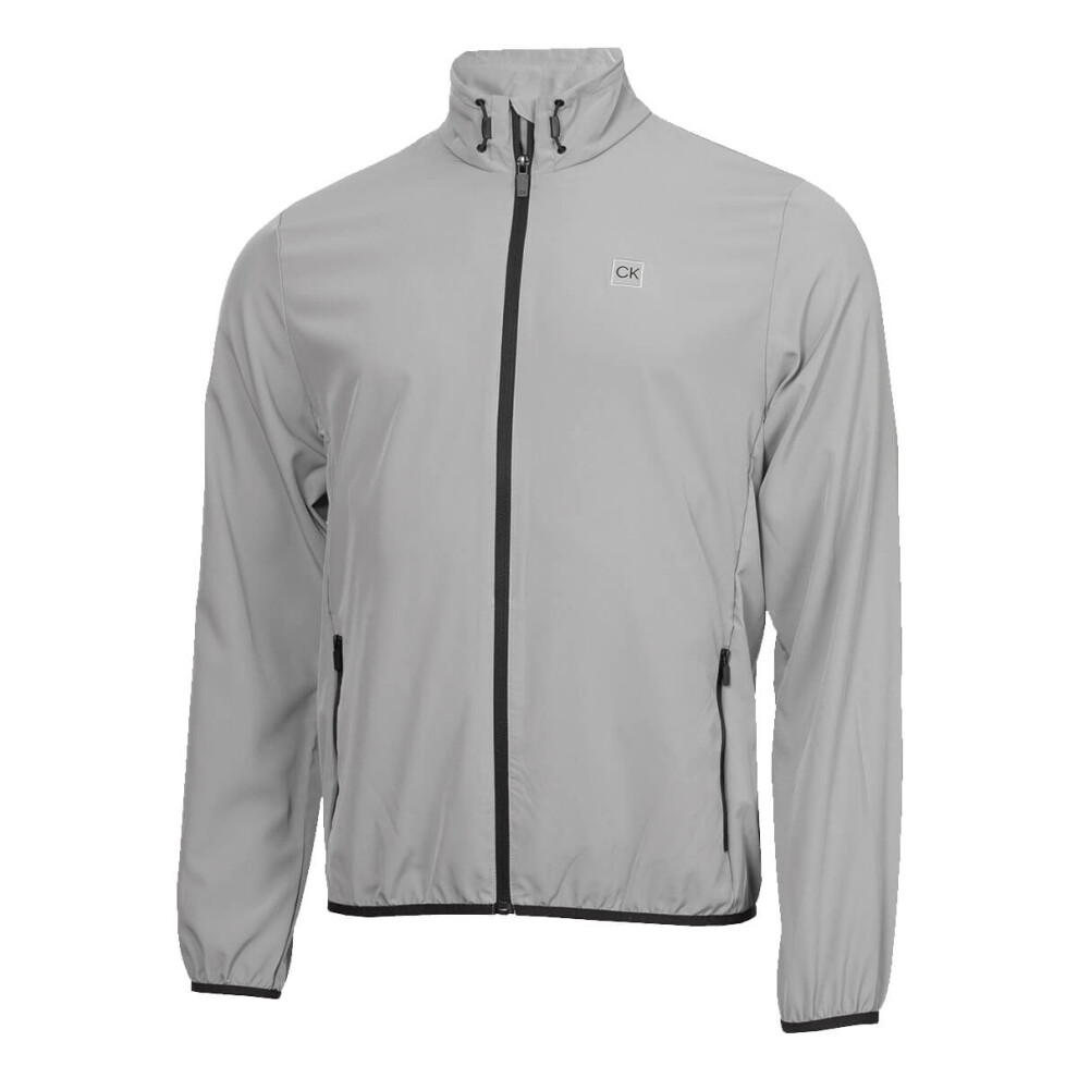 (XL, Silver) Calvin Klein Mens 2025 Motion Full Zip Lightweight Windbreaker Golf Jacket