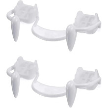 4 Pieces Retractable Vampire Fangs Kit Telescopic Teeth Fangs Braces Fake Dentures Withhalloween Party Fangs (3pcs Normal), Halloween Ornaments, Hallo