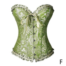 (Green, XXXXL) Sexy Women Lace Up Corset Bustier Top Corset Boned Waist Trainer Body