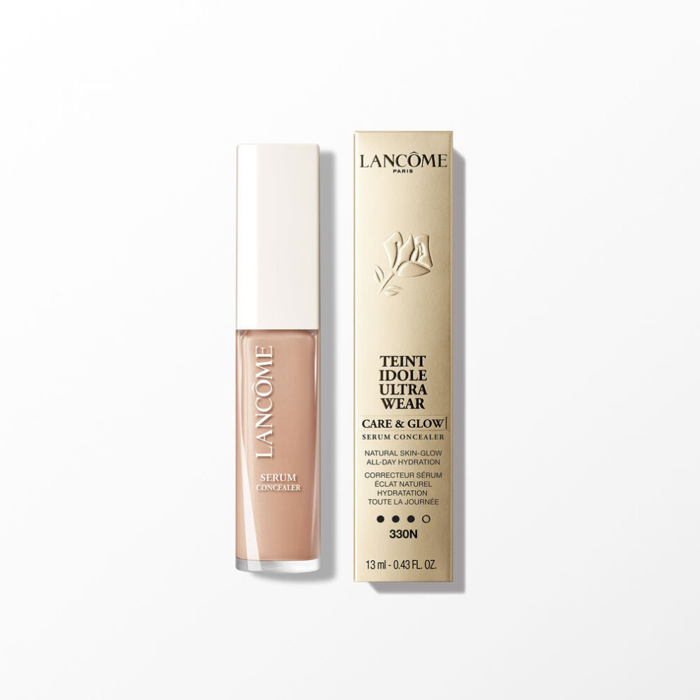 Lancme Teint Idole Ultra Wear Care & Glow Serum Conceauer - Couverture de construction moyenne et finition de lueur naturelle - jusqu'    24h hydra