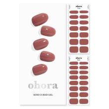 ohora Strisce di Gel Unghie Semi Cured (N Cream Rose) - Marrone, Solido, Compatibili con Lampade UV/LED