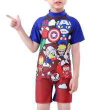 (The Avengers, 3-4 Years) 3-11 Years Kids Superman Swimwear One-piece Swimsuit Bathing Suit-c