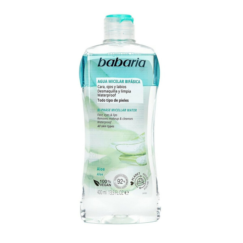 Babaria Facial Biphasic Makeup Remover Micellar Water Aloe Vera (400 Ml)