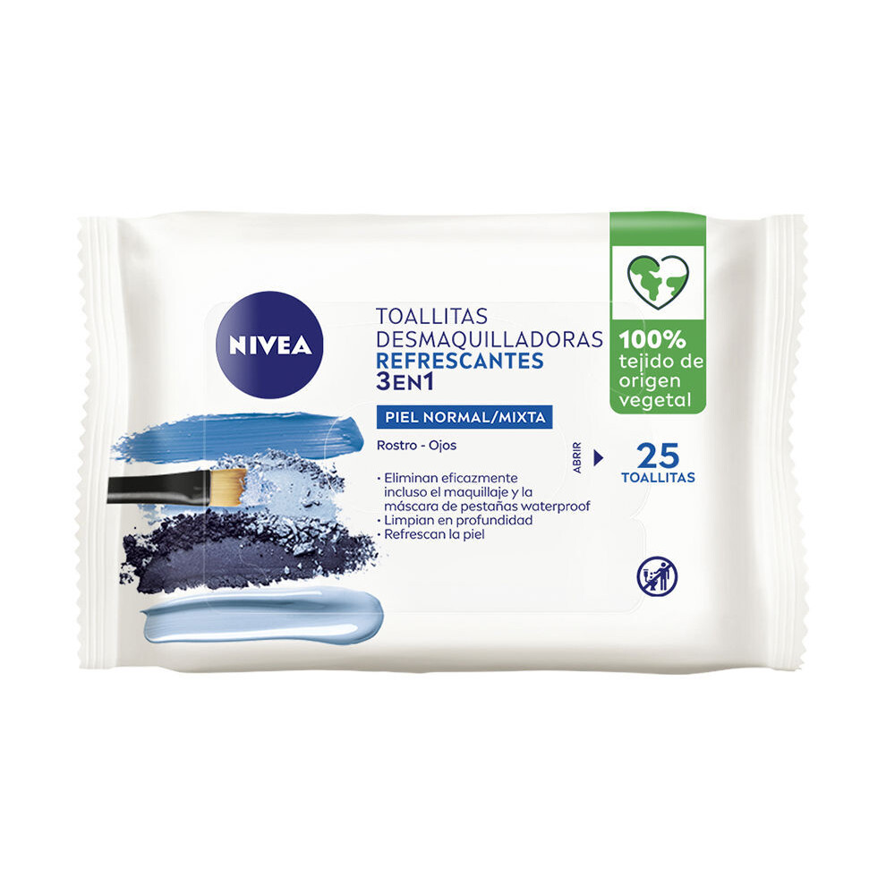 Refreshing 3-in-1 Makeup Removal Wipes Nivea 25 units
