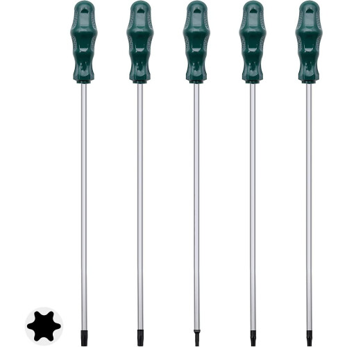 Extra Long Torx Screwdrivers Set, 5pcs 12in Magnetic Torx Screwdrivers Set, T15 - T30 (t15,t20,t25,t27,t30) Magnetic Torx Driver Star Screwdrivers Set