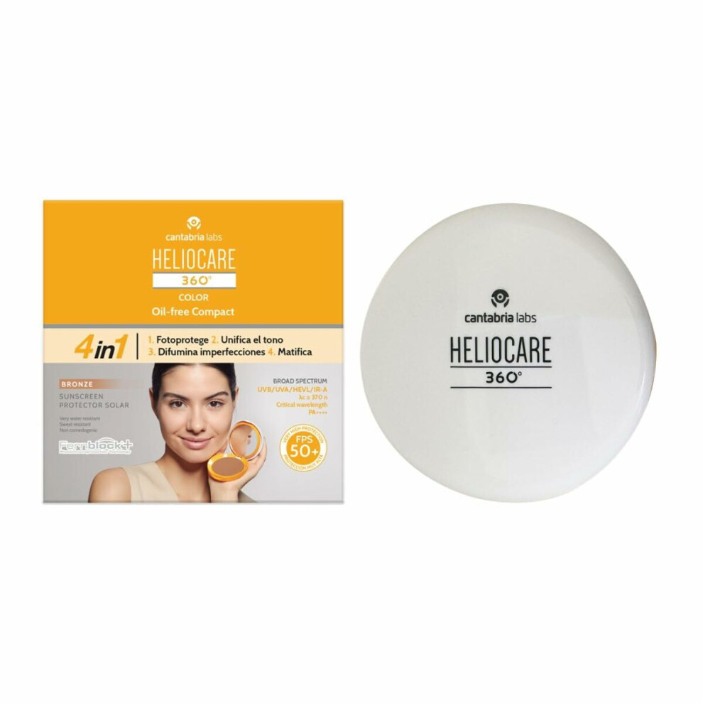 Heliocare Sun Protection With Colour 360 Compact Oil-Free Bronze Spf 50+ 10 G