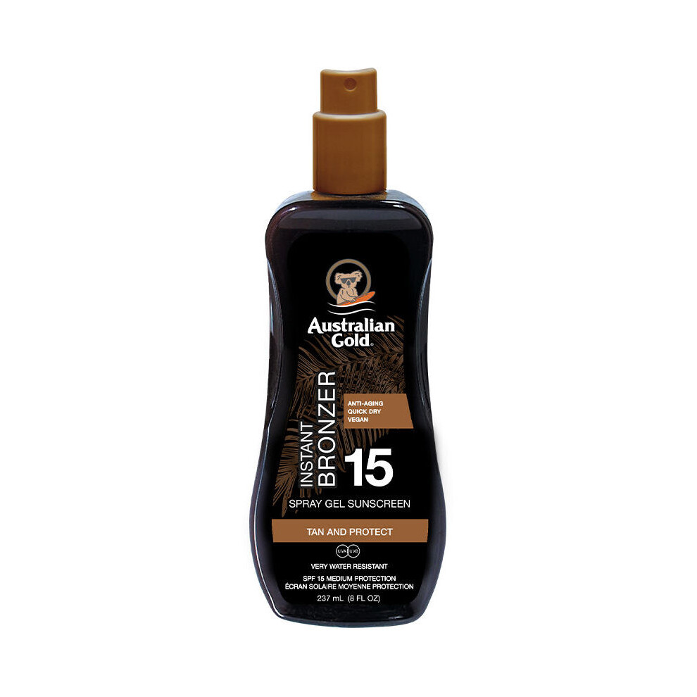Sunscreen Spf15 Australian Gold Spray Gel With Instant Bronzer 237 ml