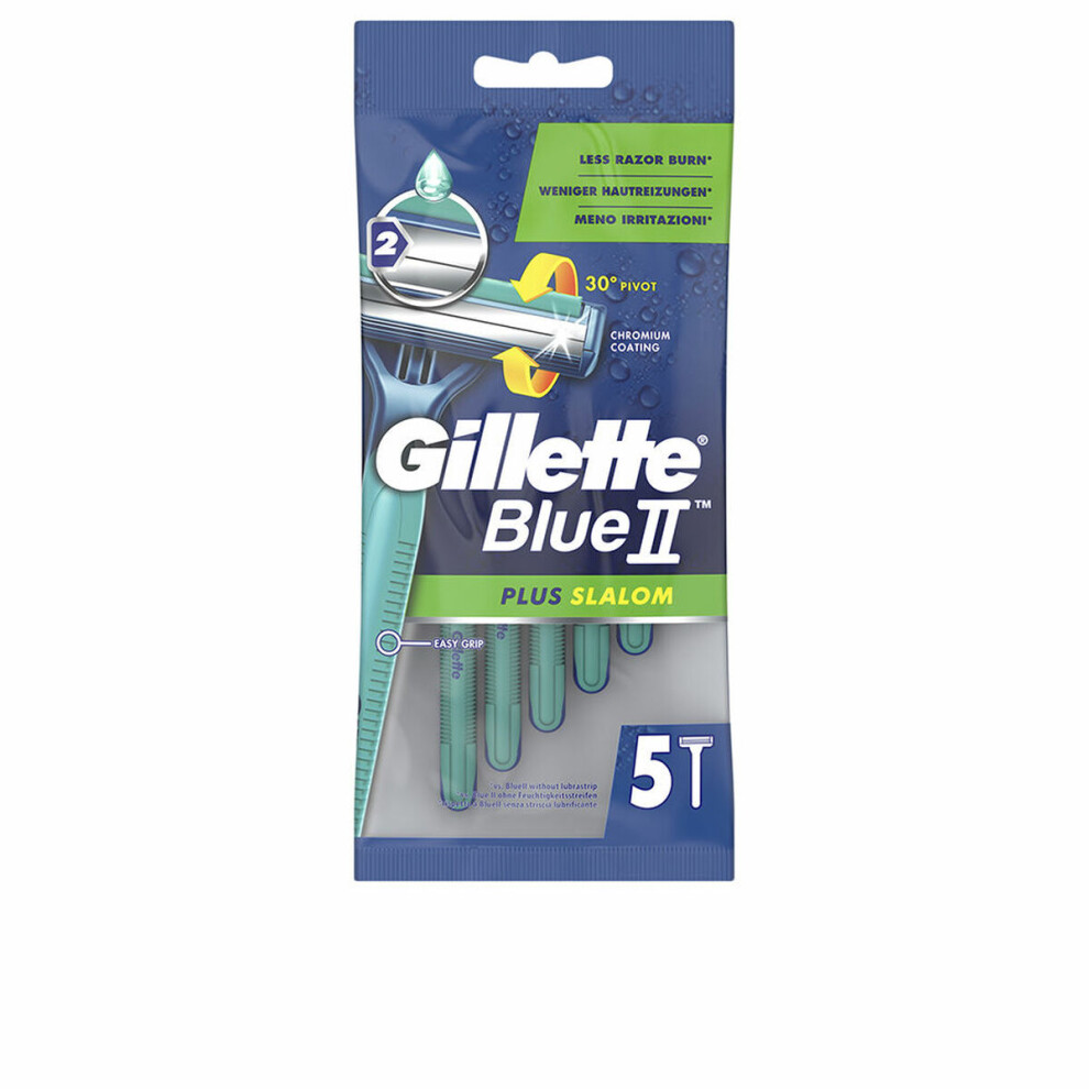 Disposable Razor Gillette Blue II Plus Slalom 5 Units-image-OPC-PFX598Q-NEW