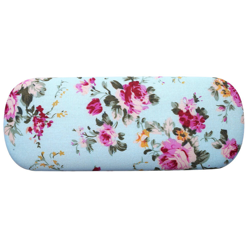 Light/Blue New Eyeglasses Hard Case For Glasses Women Optical Cases Floral Print Eyewear Spectacles Box Holder Eyeglass Case( Blue)