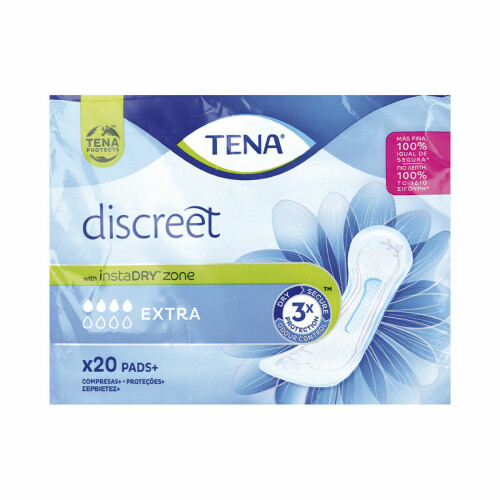Tena Normal sanitary pads without wings Tena Discreet Extra 20 Units