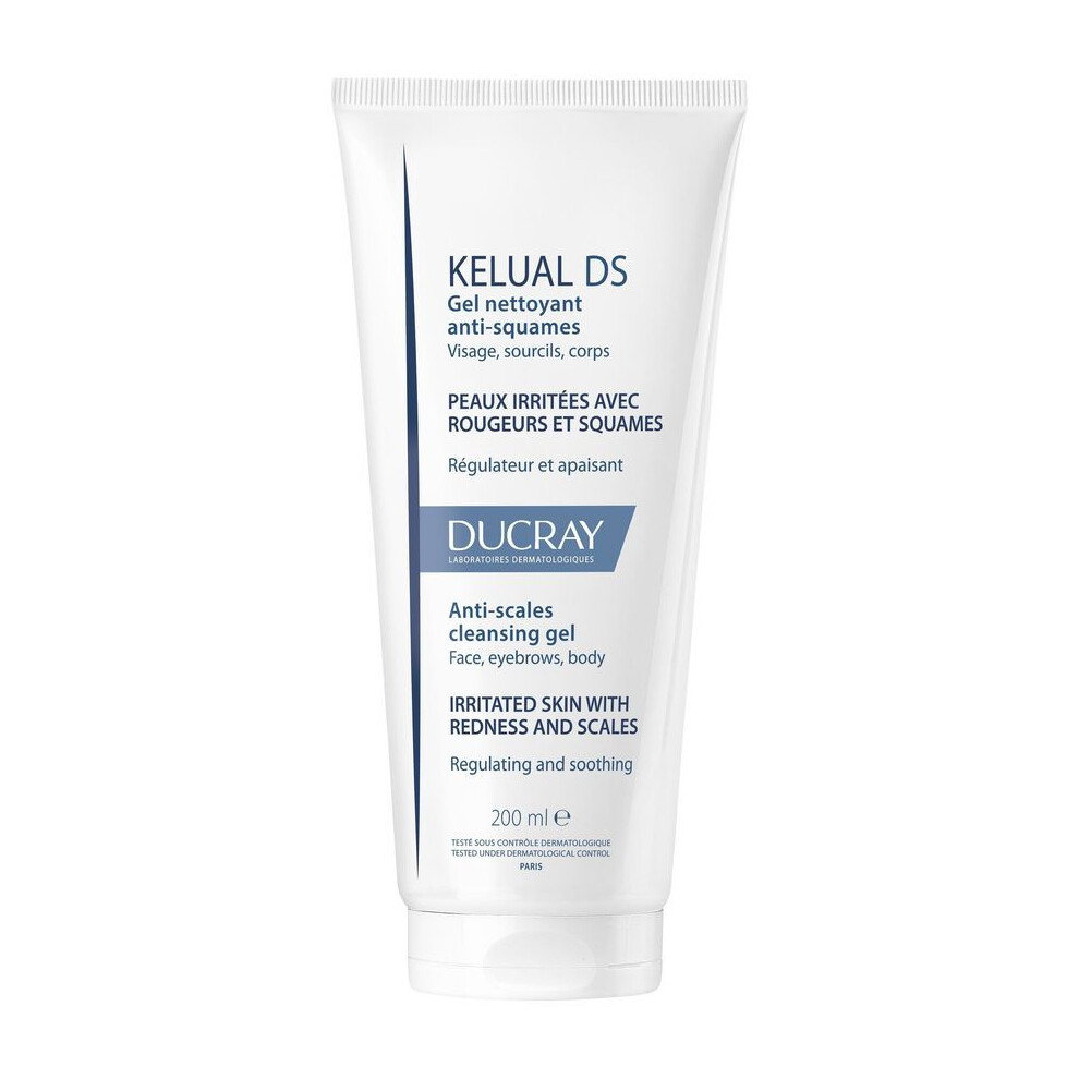 Ducray Facial Cleansing Gel Kelual Ds For Irritated Skin 200 Ml