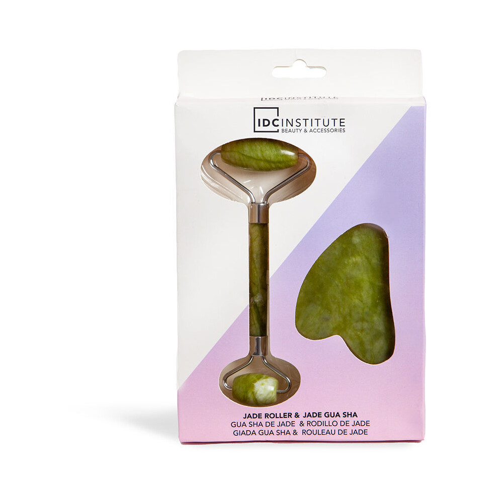 Idc Institute Jade Gua Sha & Jade Roller 2 Pcs