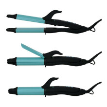 BIO IONIC 3-en-1 Curler Wand Flat Iron – Lisseur, boucleur et fer à friser professionnel 1,25" avec technologie NanoIonic