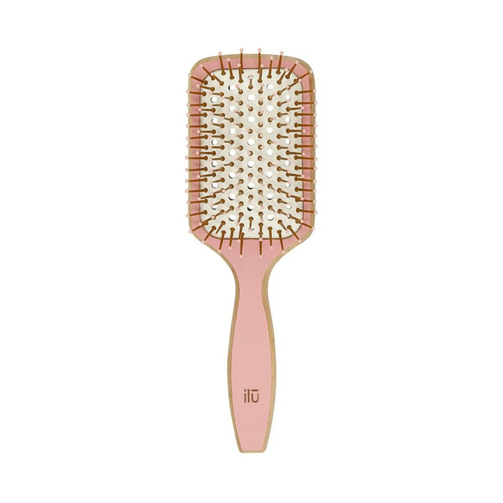Il? Pink Detangling Hairbrush Bamboom Squared